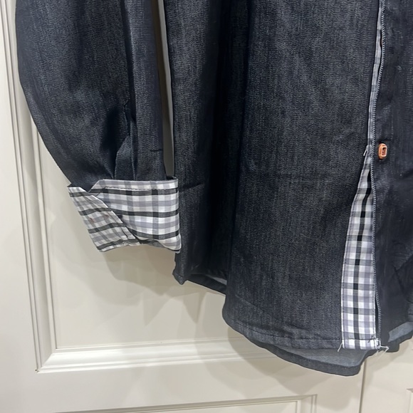 COOFANDY Men's Casual Dress Shirt Button Down — Long-Sleeve Denim. Small. NWT. - Picture 3 of 13